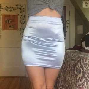 Blue Satin Skirt